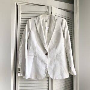 J. Crew White Linen Blend Blazer